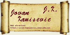 Jovan Kamišević vizit kartica